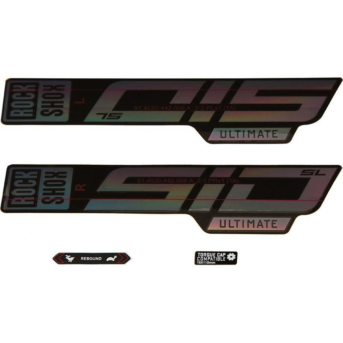 Rockshox Fork Decal Kit - SID SL Ultimate 27.5/29 Gloss Rainbow Foil/High Gloss Black