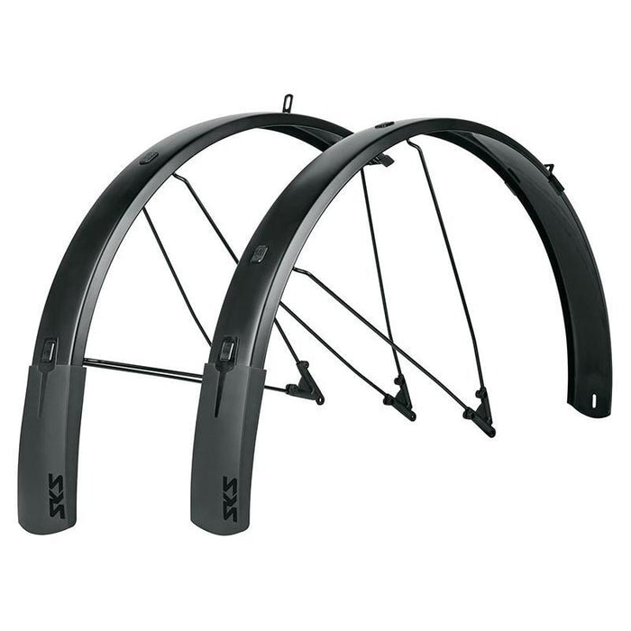 SKS B75 Bluemels Style Full Coverage Fender Set - 75mm 27.5/29/700 x 2.25-2.6 Matte Black