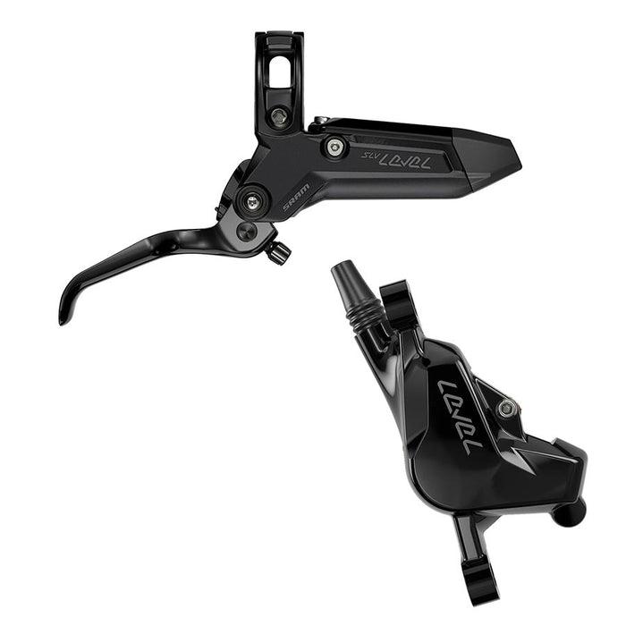 SRAM Level Silver Stealth Disc Brake and Lever - Front Post Mount 2-Piston Aluminum Lever SS Hardware Black C1