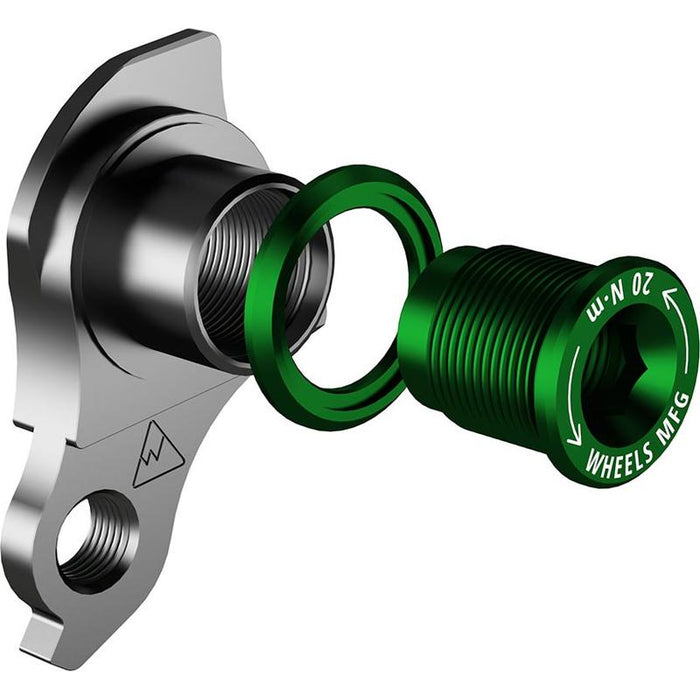 Wheels Manufacturing Universal Derailleur Hanger - 404-9 For Frames designed to accept SRAM UDH Black/Green