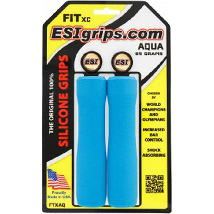 ESI FIT XC Grips - Bicycle Grips for Mountain and Cross-Country Riding, Silicone Bicycle Grips