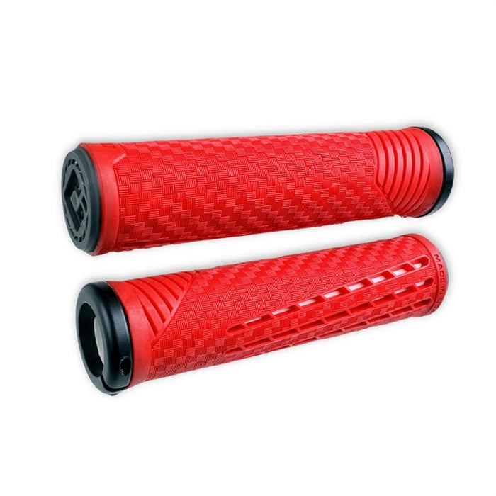 ODI CF Grips - Lock-On Red/White