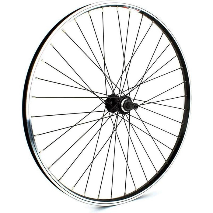 Sta-Tru Double Wall Rear Wheel - 26 QR 10 x 135mm Rim Brake HG 8-11 Speed Black