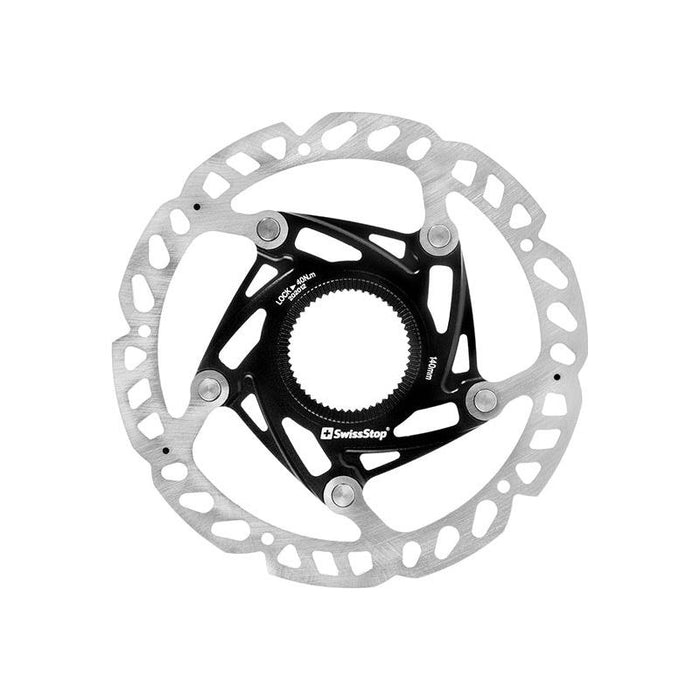 SwissStop Catalyst Race Disc Rotor - 140mm CenterLock Silver/Black