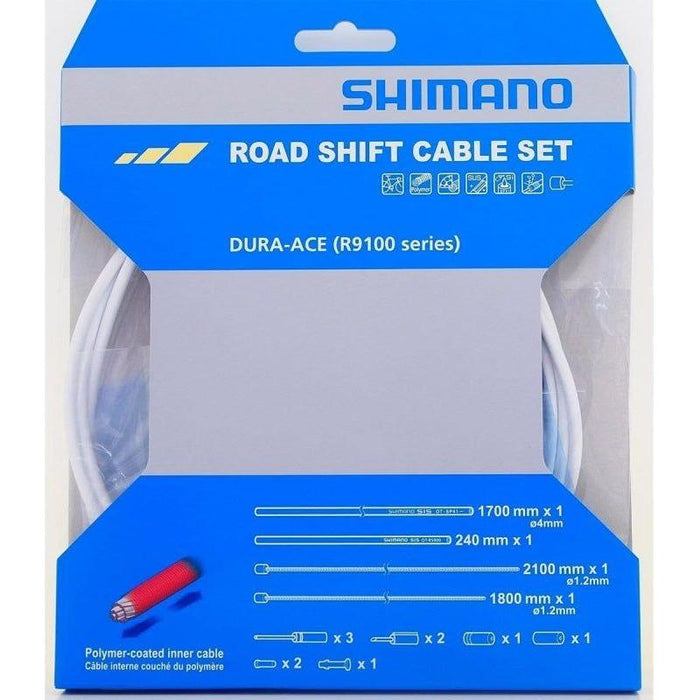 Shimano Road Shift Cable Set Polymer Coated For R9100 Ot-Rs900 Included White Bicycle Cables