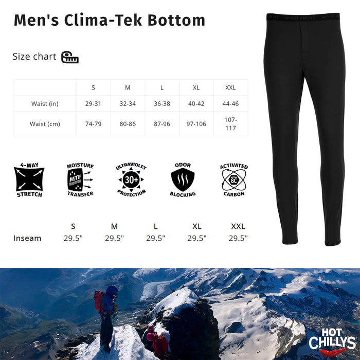 Hot Chillys Clima-Tek Bottom Mens Black Small