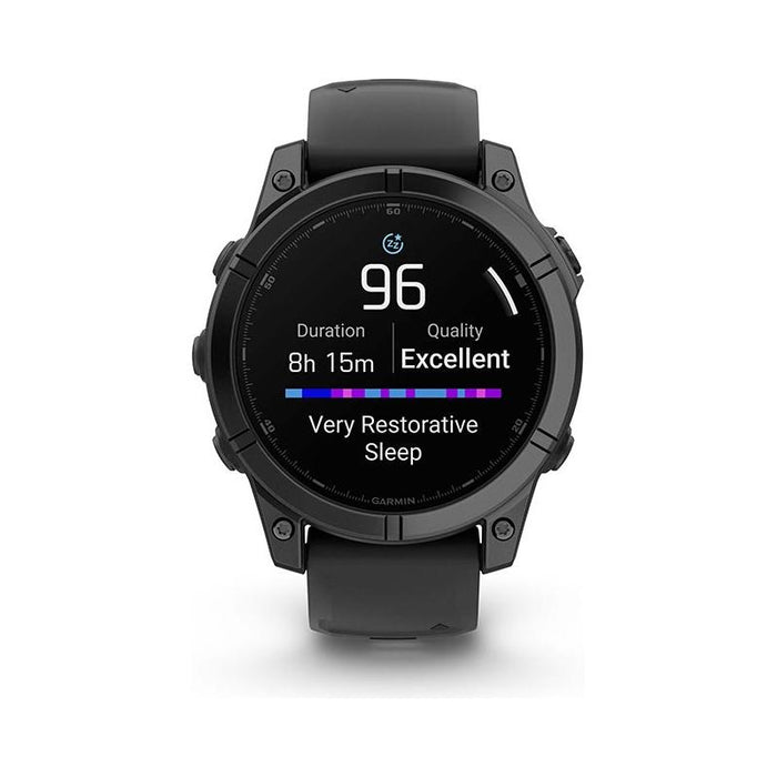 Garmin fenix E Smartwatch - 47mm AMOLED Slate Gray Steel with Black Silicone Band