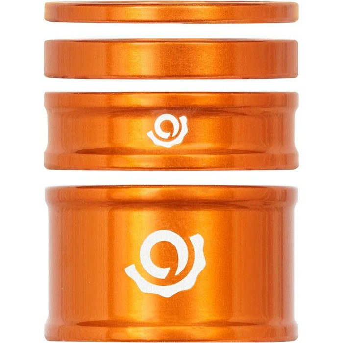 Industry Nine, iRiX, Headset Spacer Kit, 1-1/8'', Height: 2.5mm/5mm/10mm/20mm, Aluminum, Orange