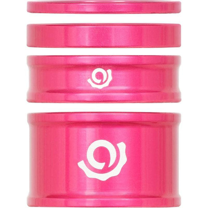 Industry Nine, iRiX, Headset Spacer Kit, 1-1/8'', Height: 2.5mm/5mm/10mm/20mm, Aluminum, Pink