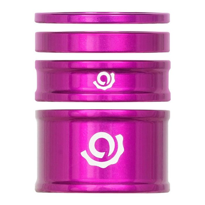 Industry Nine, iRiX, Headset Spacer Kit, 1-1/8'', Height: 2.5mm/5mm/10mm/20mm, Aluminum, Purple