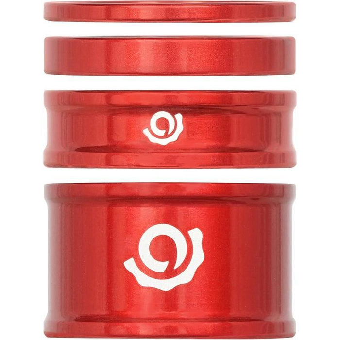 Industry Nine, iRiX, Headset Spacer Kit, 1-1/8'', Height: 2.5mm/5mm/10mm/20mm, Aluminum, Red