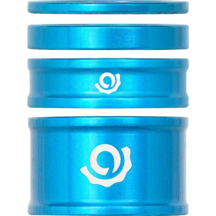 Industry Nine, iRiX, Headset Spacer Kit, 1-1/8'', Height: 2.5mm/5mm/10mm/20mm, Aluminum, Turquoise