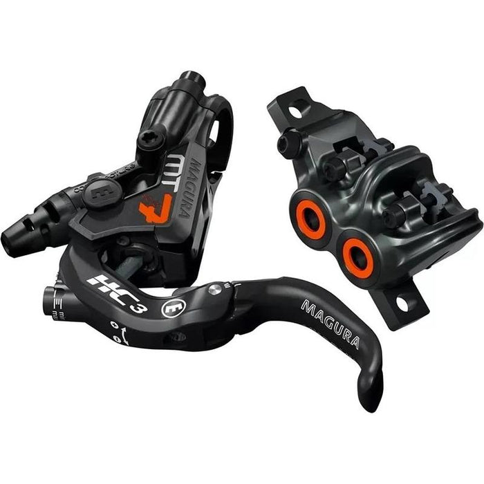 Magura MT7 HC3 Disc Brake and Lever - Front or Rear Hydraulic Post Mount Black/Orange Bicycle Brake Levers