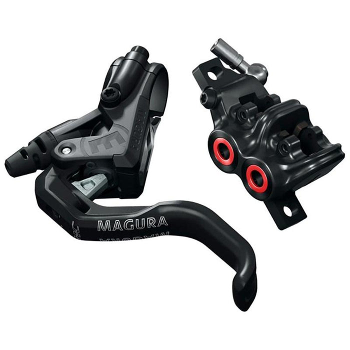 Magura MT5 HC Disc Brake and Lever - Front or Rear Hydraulic Post Mount Black/Neon Red Bicycle Brake Levers