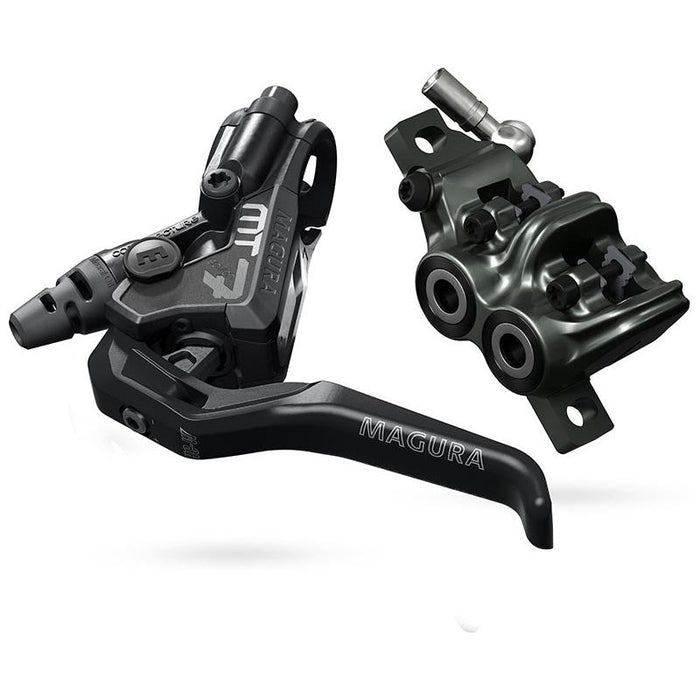 Magura MT7 HCW Disc Brake and Lever - Front or Rear Hydraulic Post Mount Black/Gray Bicycle Brake Levers