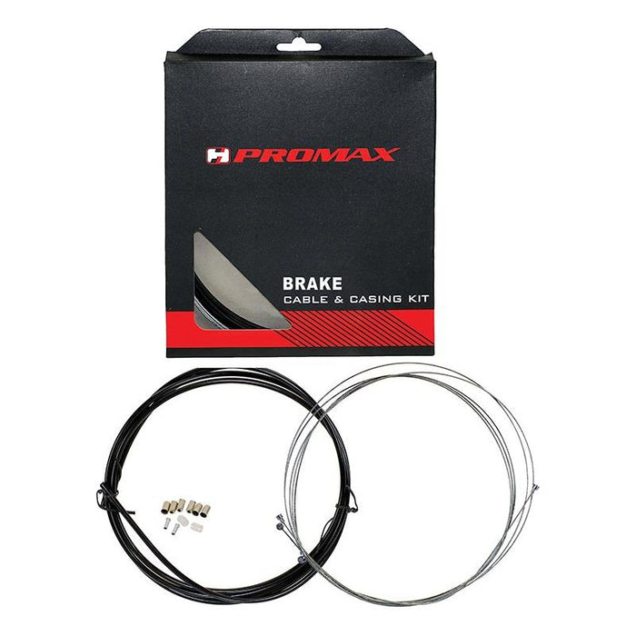 Promax, Bowden, Brake Cable and Housing Set, Stainless Steel, Universal, Black