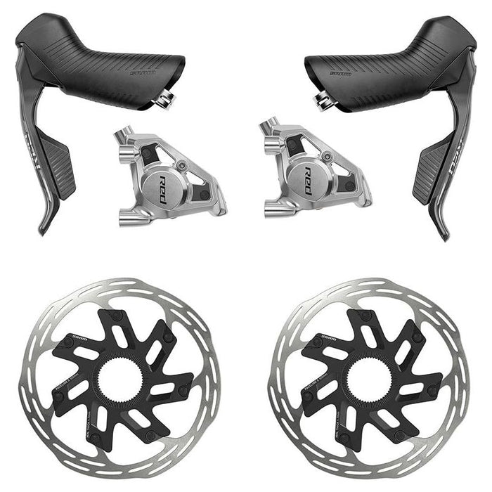 SRAM Red eTap AXS Road Groupset HRD Shift/Brake Levers, FM Calipers, CL Rotors, Chain, F/R Derailleurs Bicycle Build Kits