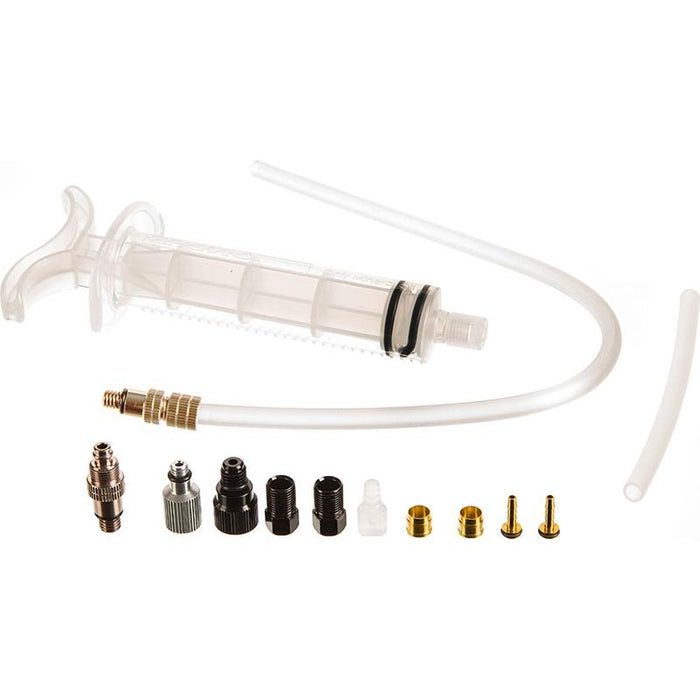 Tektro Basic Bleed Kit - Includes Syringe Plastic Tubing Hose Retainer Compression Ferrules Brass Inserts and Inlet/Outlet Valve
