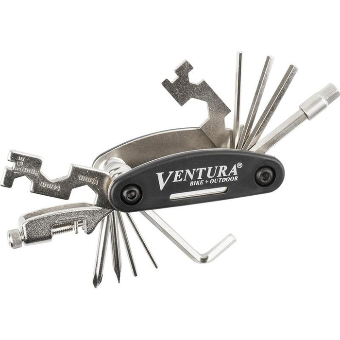 Ventura, 18F Multi, Multi-Tools, Number of Tools: 18, Hex 2mm, 2.5mm, 3mm, 4mm, 5mm, 6mm, 8mm, Open: 8mm, 9mm, 10mm, 13mm, 14mm, 15mm, Phillips, Flat Head, 14 and 15G spoke wrenches, Chain tool