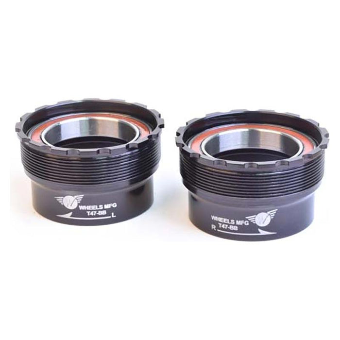 Wheels Manufacturing T47 Inboard Bottom Bracket with Angular Contact Bearings for 30mm Spindles Fits B.B. shells 68mm to 132mm