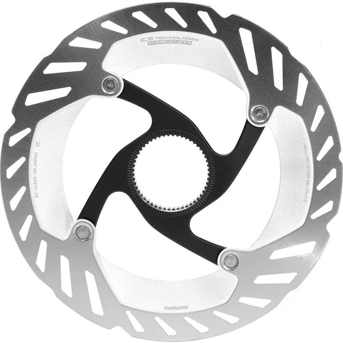 Shimano Rotor For Disc Brake Rt-Cl800 Ss 140Mm W/Lock Ring (Internal Serration) Bicycle Brake Rotors