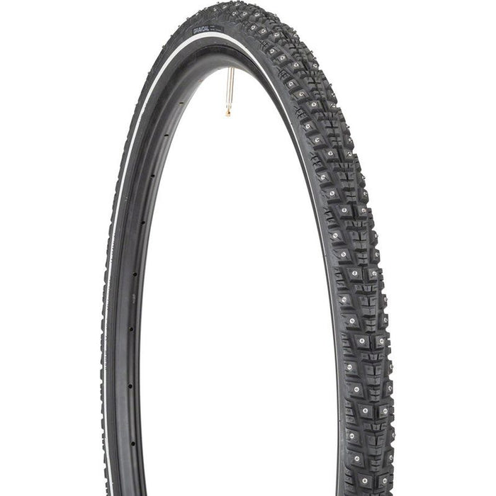 45NRTH Gravdal Tire - 700 x 38 Tubeless Folding Black 60 TPI 252 Concave Carbide Studs