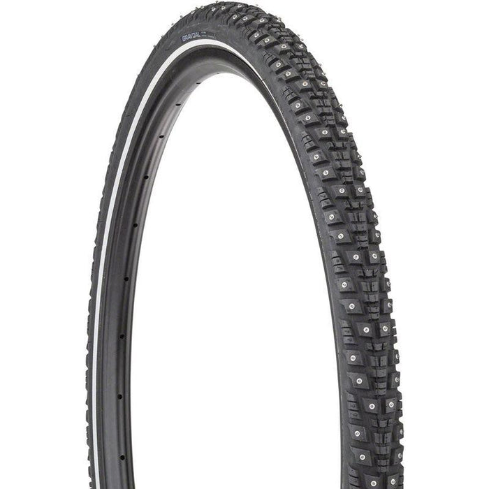 45NRTH Gravdal Tire - 650b x 38 Tubeless Folding Black 60 TPI 240 Concave Carbide Studs