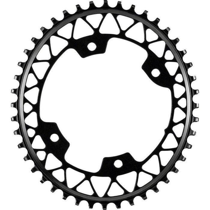 absoluteBLACK Oval 110 BCD Gravel Chainring - 46t 110 Shimano Asymmetric BCD 4-Bolt Narrow-Wide Black