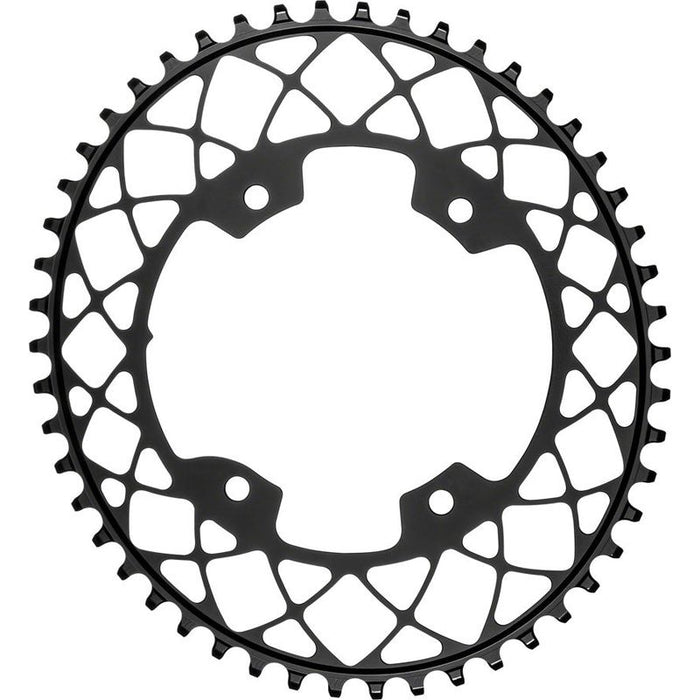 absoluteBLACK Oval 110 BCD Gravel Chainring - 48t 110 Shimano Asymmetric BCD 4-Bolt Narrow-Wide Black
