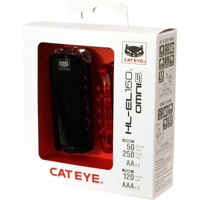 CatEye HL-EL160/Omni 5 Headlight/Taillight Set Bicycle Lights