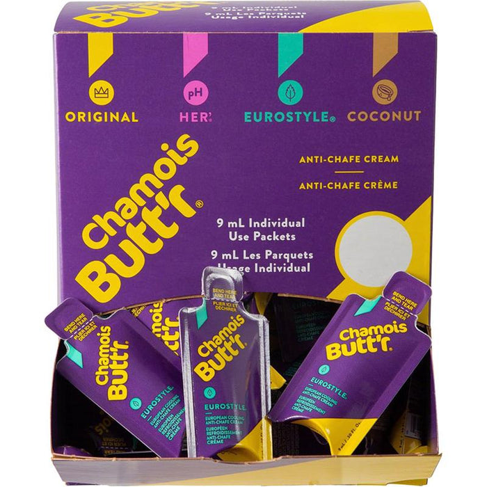 Chamois Butt'r Eurostyle: 0.3oz Packet POP Box of 75