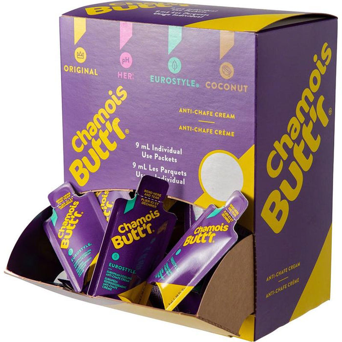 Chamois Butt'r Eurostyle: 0.3oz Packet POP Box of 75