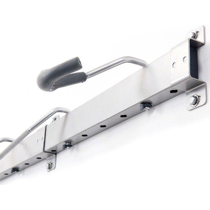 Delta Heavy Duty Track Rack Wall Mount Bike Rack - 6-Bike Silver Bicycle Stands