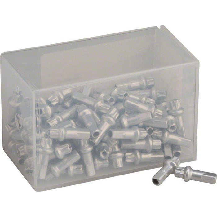 DT Swiss Squorx Pro Head Aluminum Nipples: 2.0 x 15mm Silver Box of 100