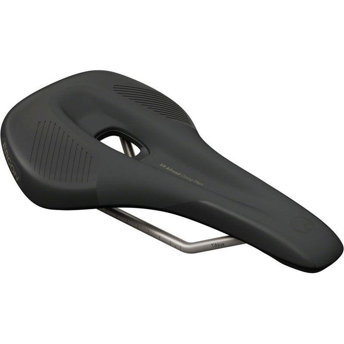 Ergon SR Allroad Comp Saddle Men - TiNox SL Black Performance Road and Gravel Bike Saddle Bicycle Saddles