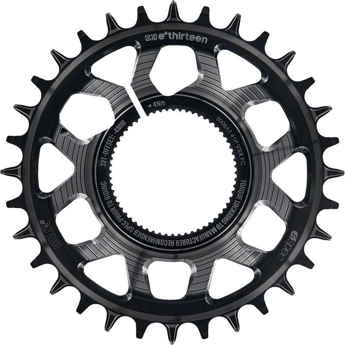 e*thirteen Helix Race e*spec Chainring - Kenevo/Levo SL 1.1 -4mm offset 32T 11/12 Speed Black