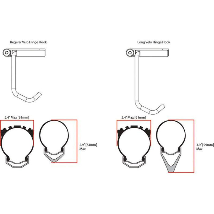Feedback Sports Velo Hinge Long Wheel Hook - Up to 3 Tire Black