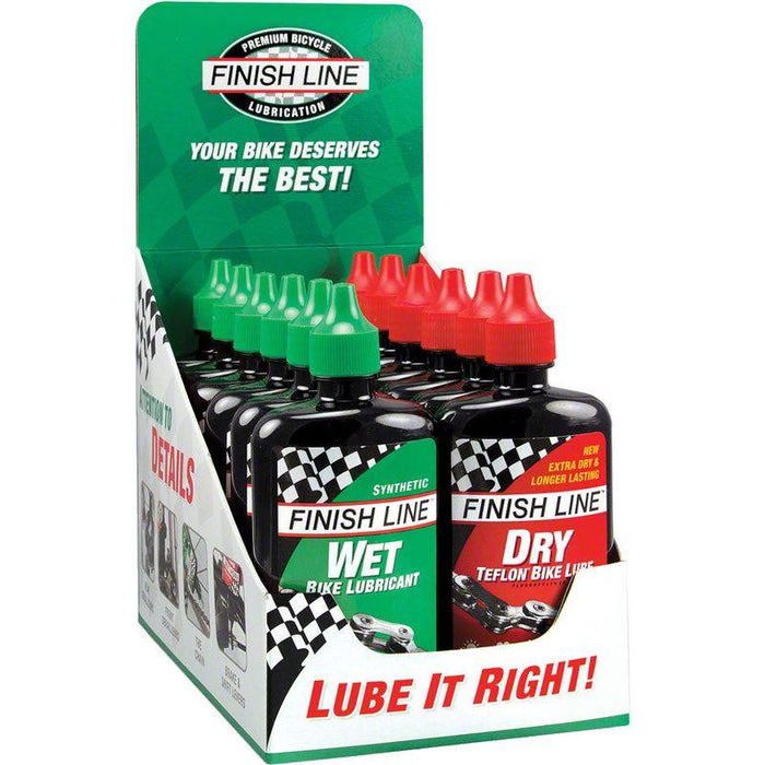 Finish Line Wet and Dry Bike Chain Lube - 4oz Drip Box of 12