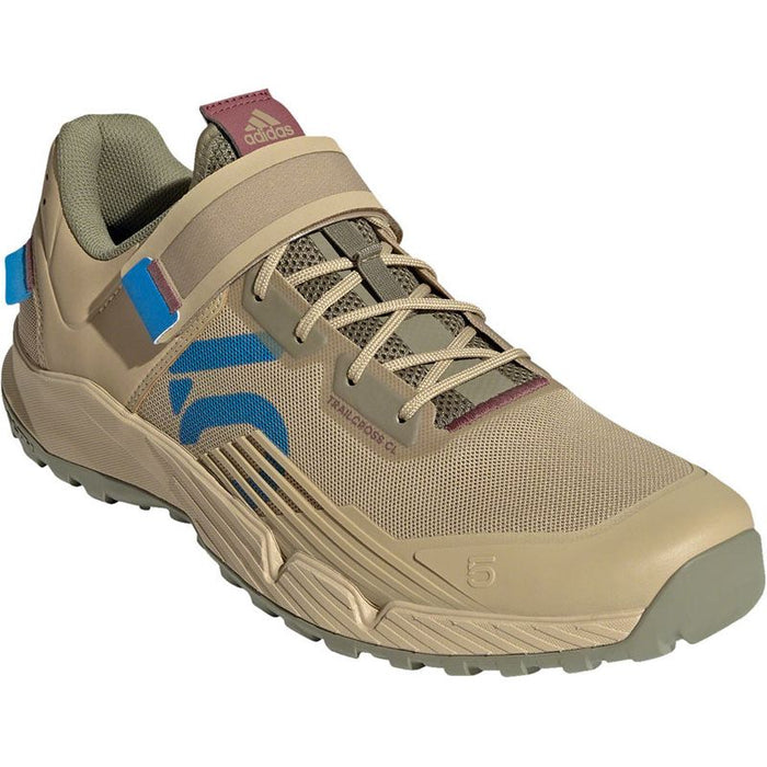 Five Ten Trailcross Mountain Clipless Shoes - Men's Beige Tone/Blue Rush/Orbit Green 6.5