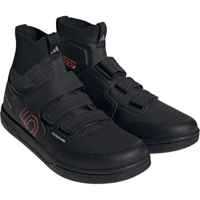 Five Ten Freerider Pro Mid VCS Flat Shoes - Men's Core Black/Solar Red/Gray Three 9.5