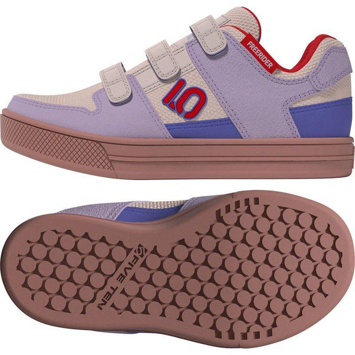 Five Ten Freerider Kid's VCS Flat Shoes - Putty Mauve/Pure Ruby/Semi Cobalt Blue 3.5