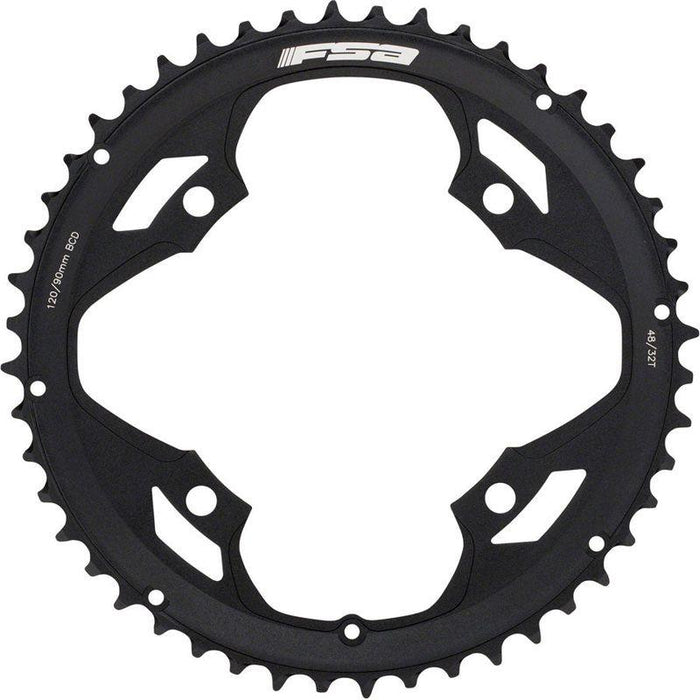 Full Speed Ahead Omega/Vero Pro Road Double Chainring - 48t 120 BCD Aluminum N-11 Black