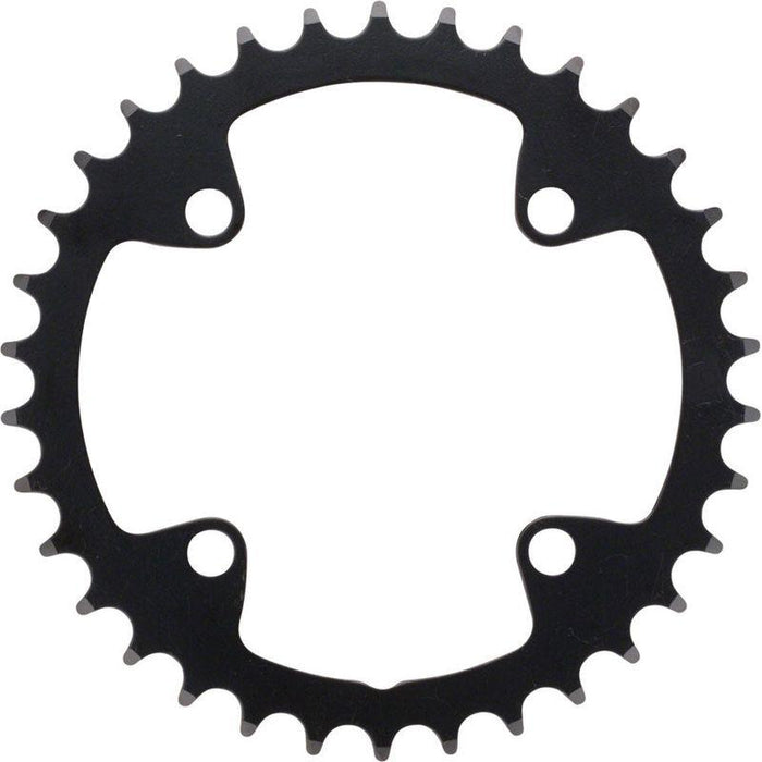 Full Speed Ahead Omega/Vero Pro Steel Road Double Chainring - 36t 90 BCD Steel N-11 Black