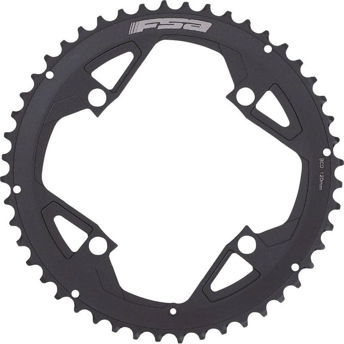 Full Speed Ahead Gossamer Pro ABS Road Chainring - 48t Outer Ring 120mm BCD 4-Bolt Aluminum N11 Black