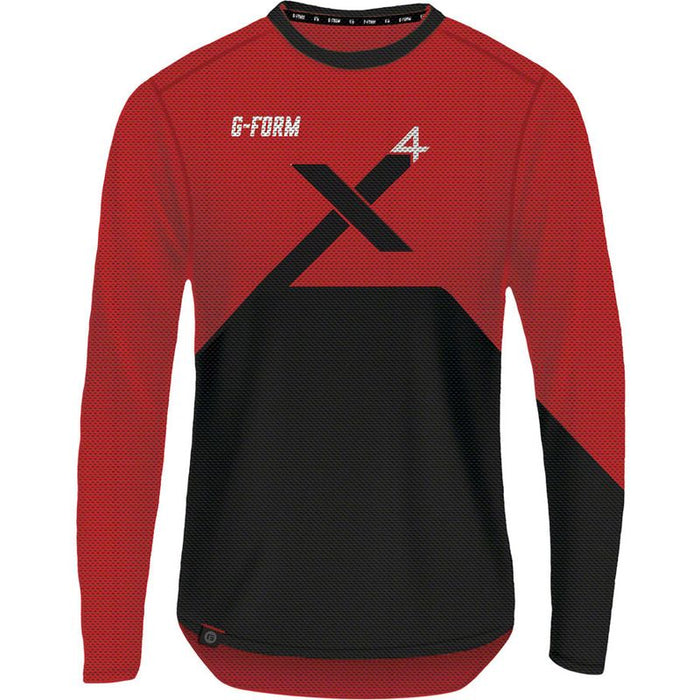 G-Form Pro-X4 Long Sleeve Bike Jersey - Red/Black X- Large