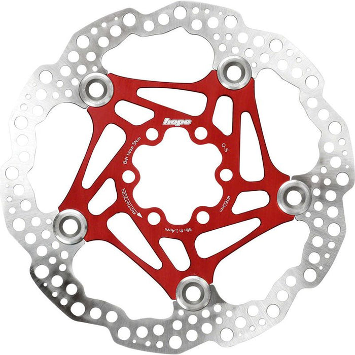 Hope Floating Disc Brake Rotor - 160mm 6-Bolt Red