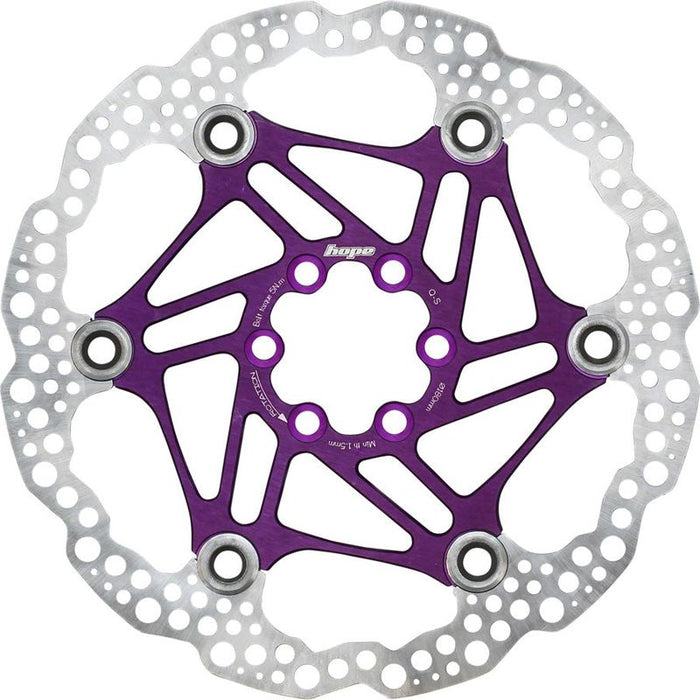 Hope Floating Disc Brake Rotor - 180mm 6-Bolt Purple