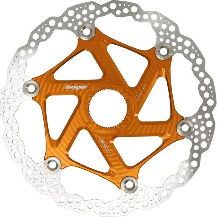 Hope MTB Floating Centre-Lock Disc Brake Rotor - 200mm Center-Lock Orange