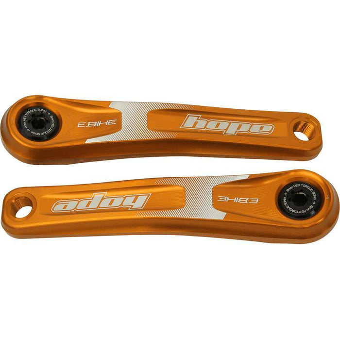 Hope Ebike Crank Arm Set - 155mm ISIS Standard Offset Orange