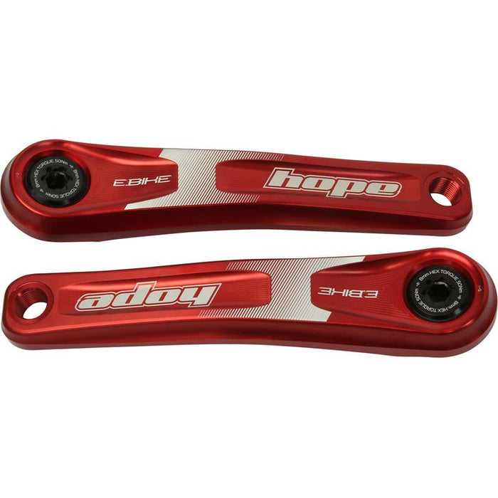 Hope Ebike Crank Arm Set - 165mm ISIS Standard Offset Red